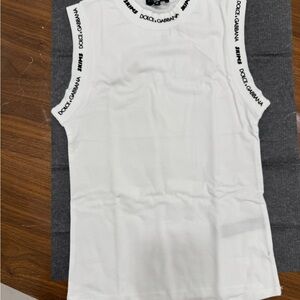 Dolce & Gabbana White Sleeveless Top